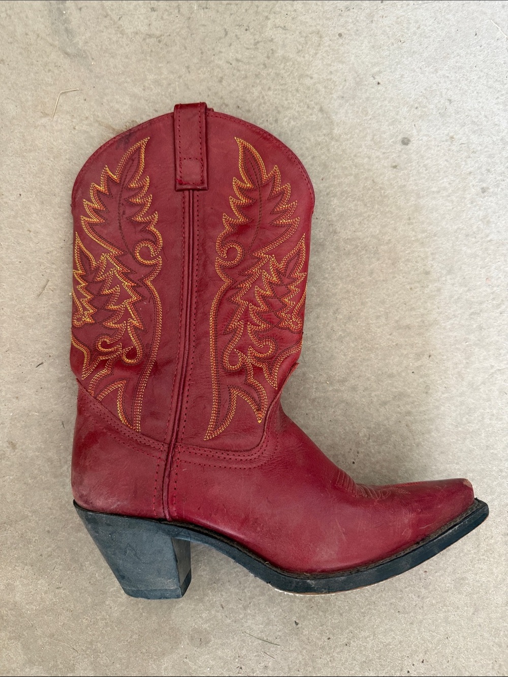 Laredo Red Western Embroidered Ankle Boots